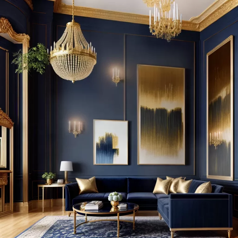 Azul Marinho e Ouro: A Combinação Suprema de Luxo na Decoração