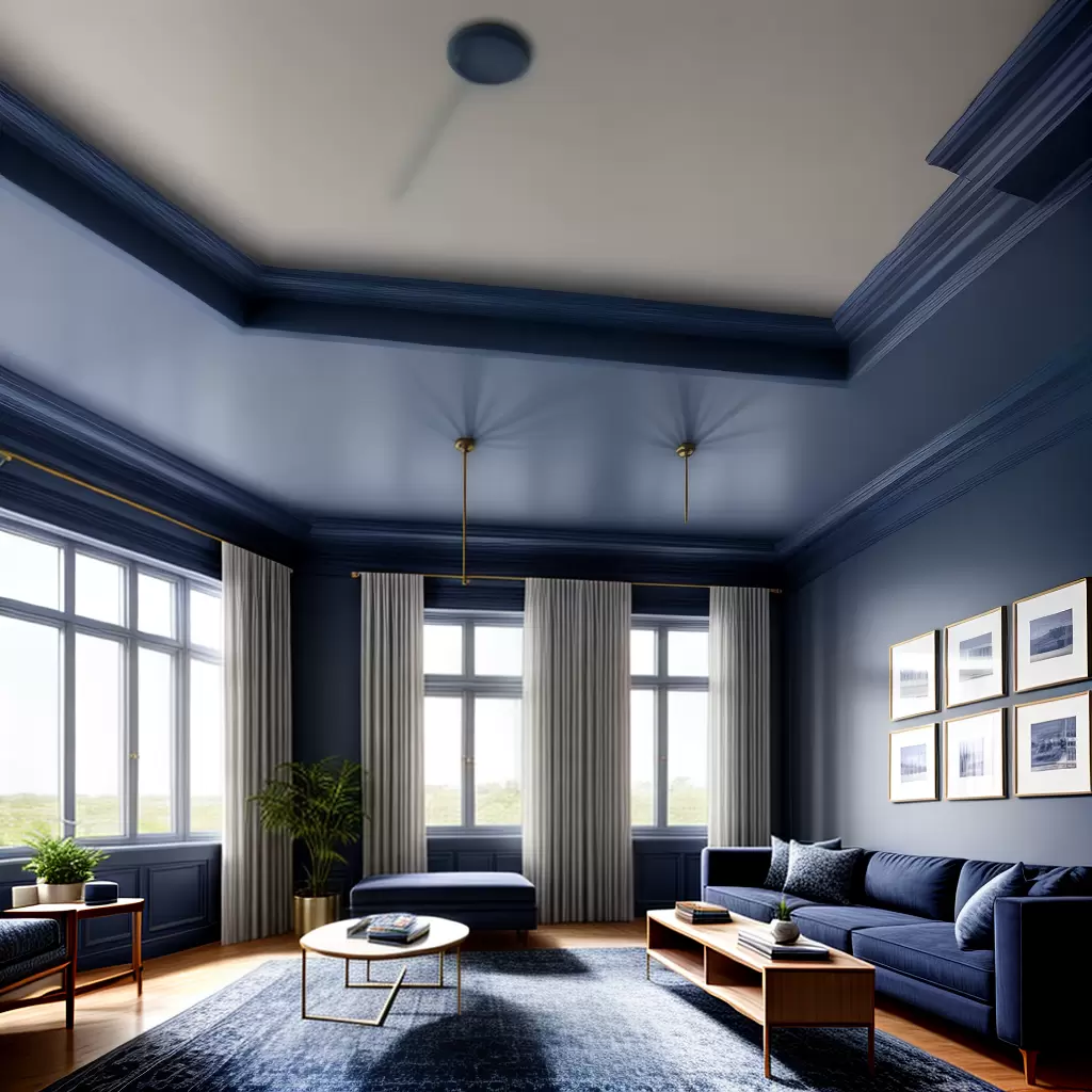 Fotos sala moderna teto azul sofa bege