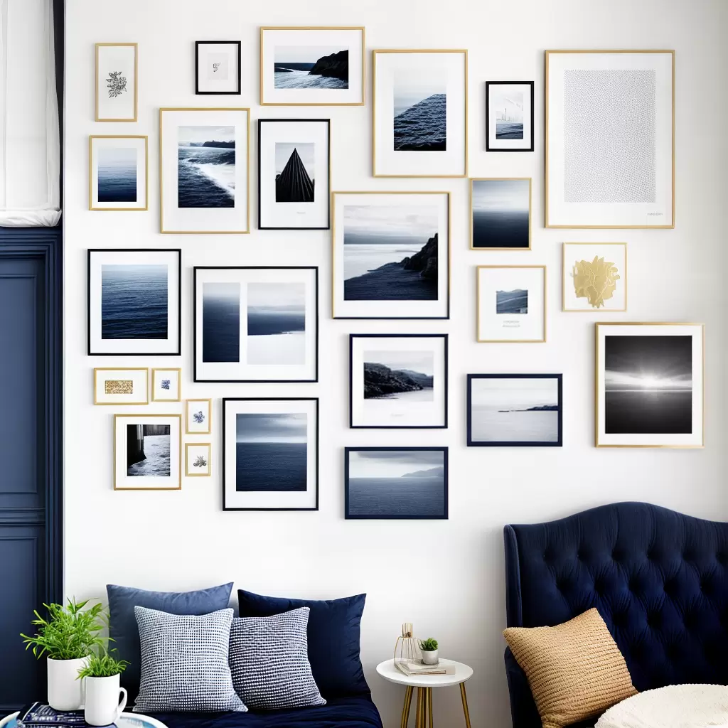 Fotos decor navy blue gallery wall