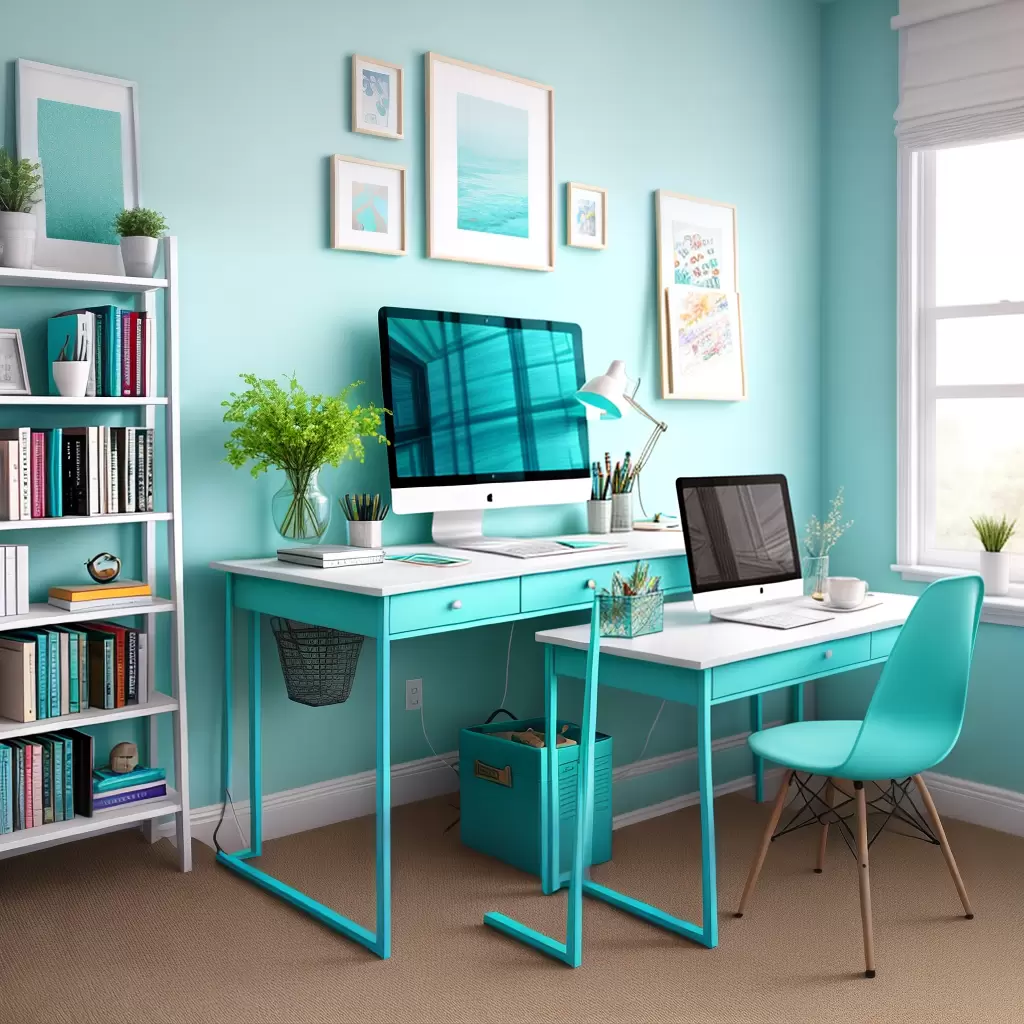 Fotos decor turquesa escritorio
