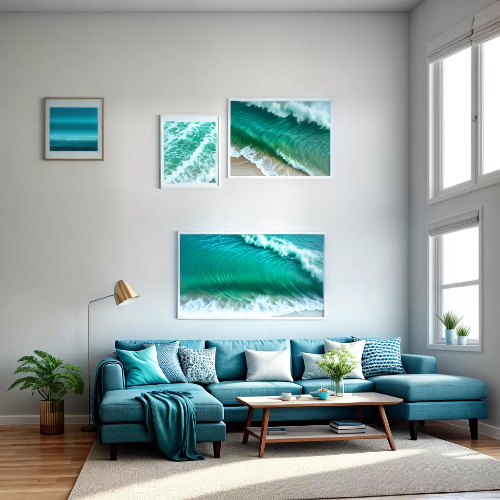 Fotos sala turquesa arte praia