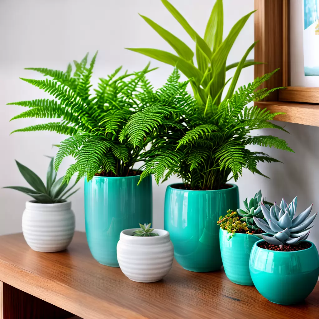 Fotos vaso turquesa plantas verdes suculentas