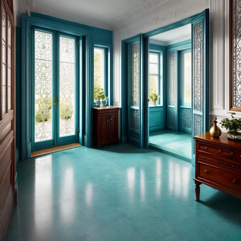 Azul Turquesa no Piso: Um Destaque Único em Sua Casa