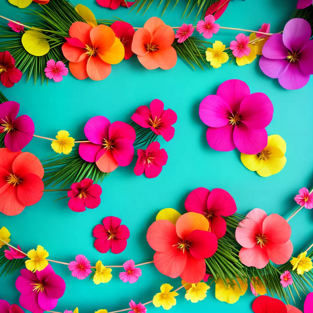 Fotos decoracao festa havaiana flor papel