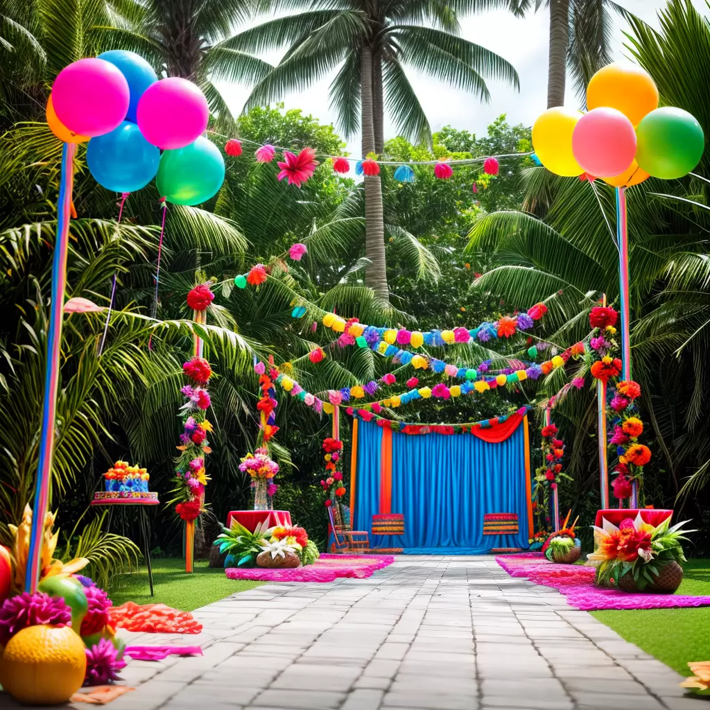 Fotos luau infantil frutas tiki limbo