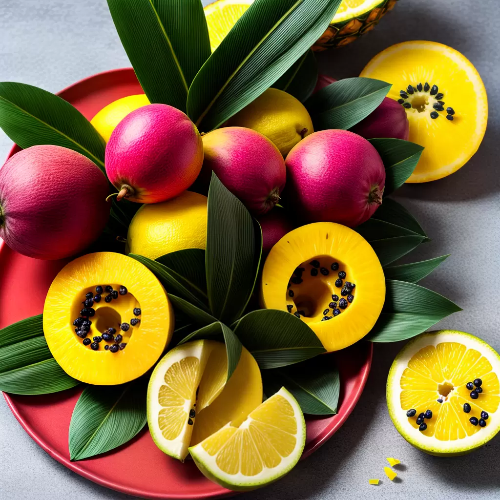 Fotos frutas tropicais coloridas coco flores palmeiras