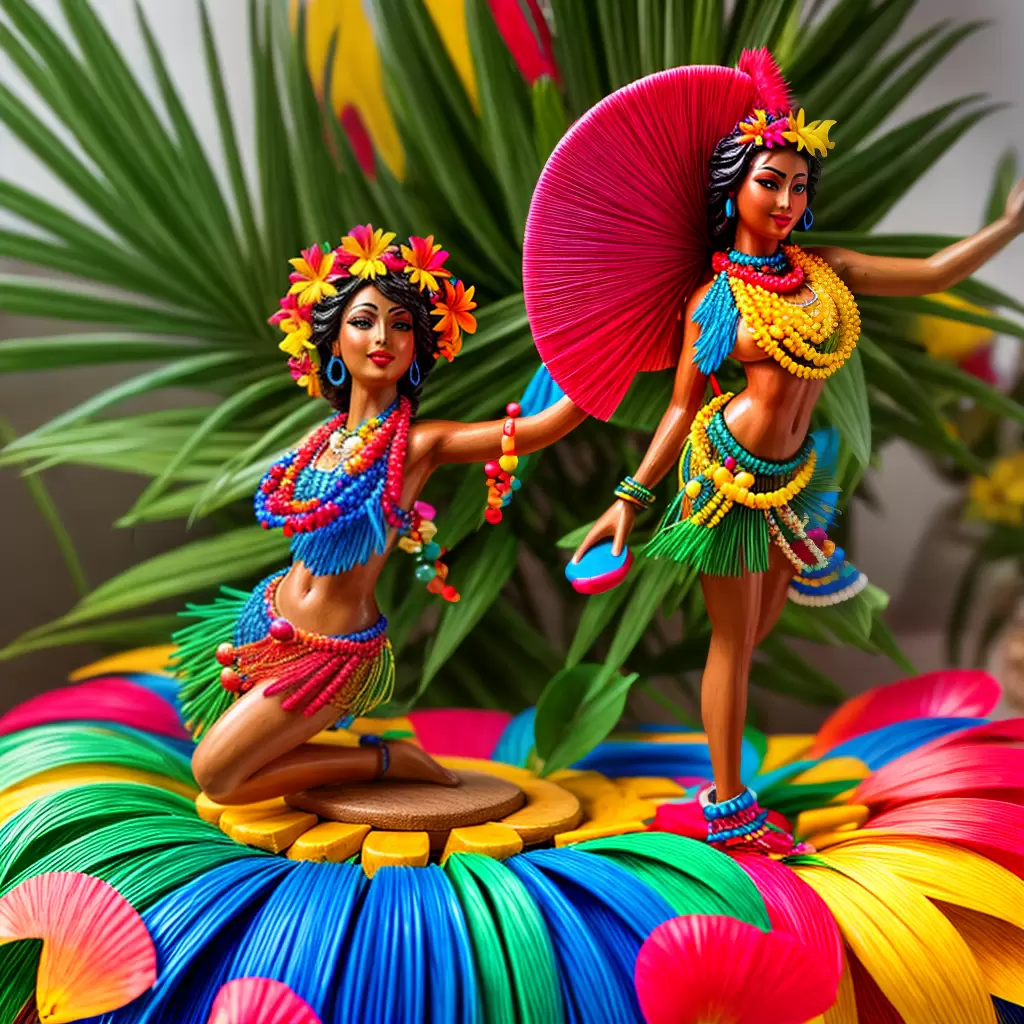 Fotos artesanato hula colorido festa havaiana