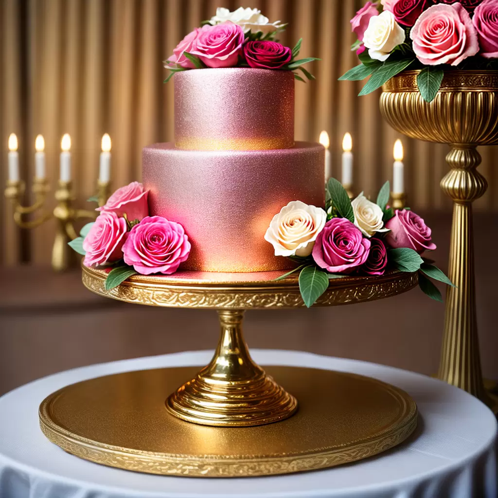 Fotos bolo flores dourado quinceanera mesa