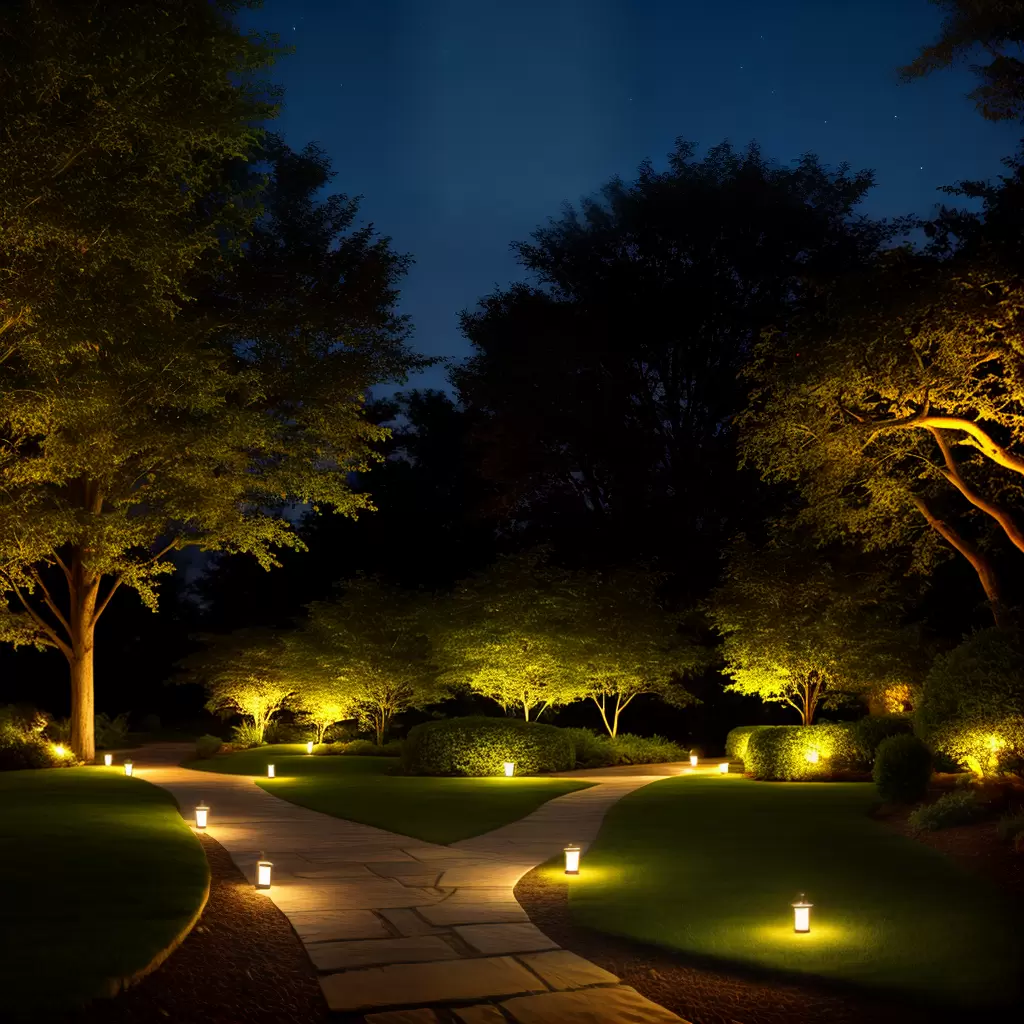 Fotos jardim iluminado noite luzes plantas