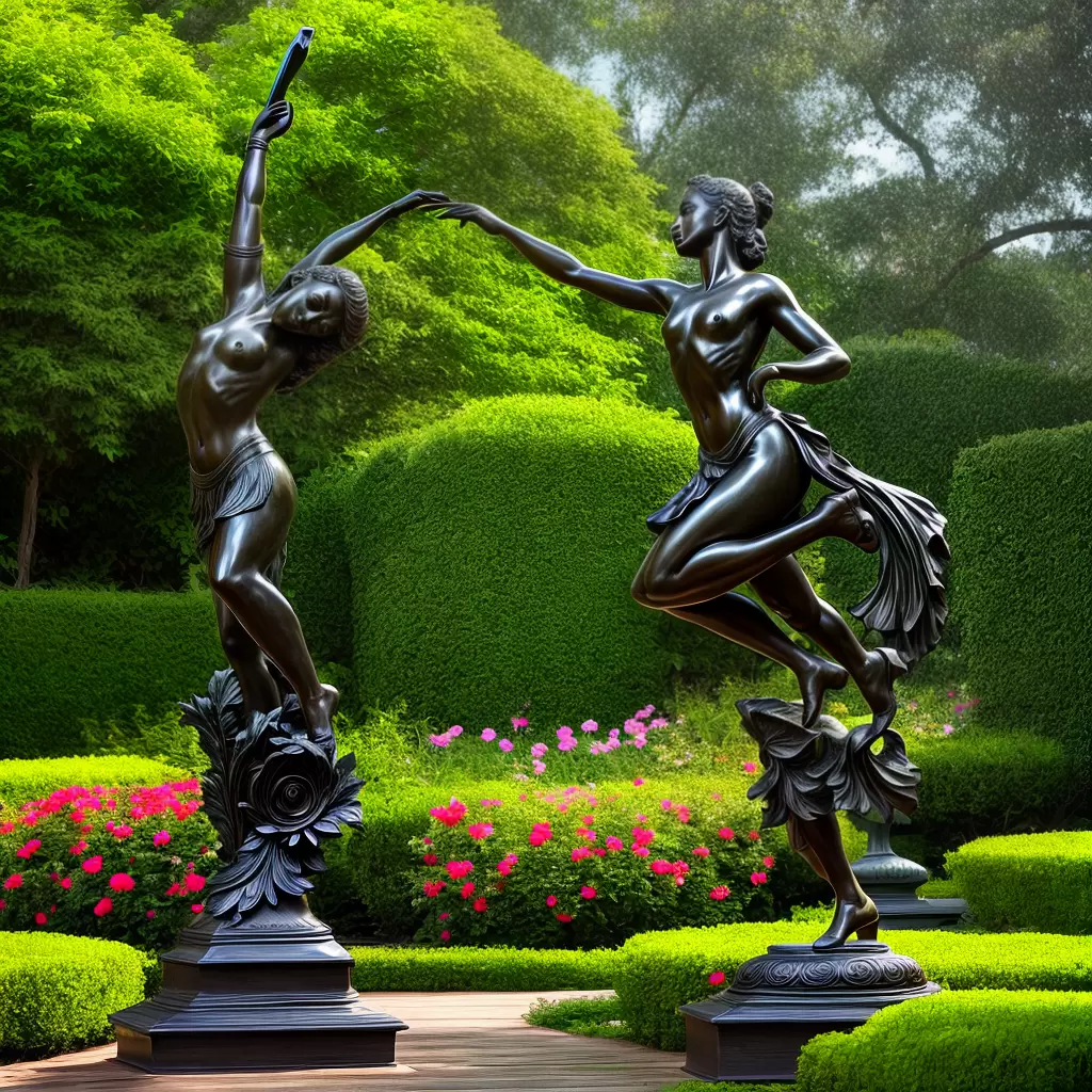 Fotos jardim escultura bailarina bronze