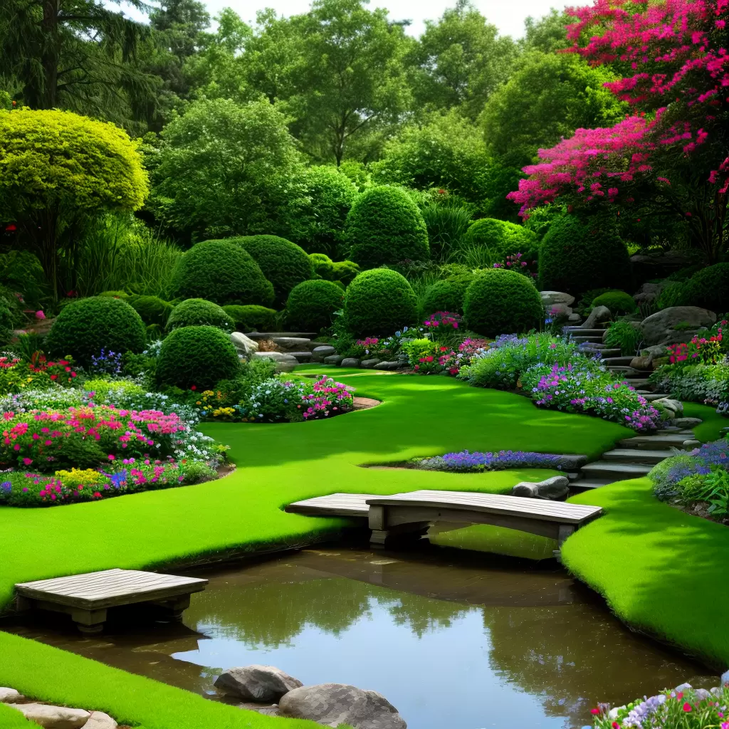 Fotos jardim zen pond ponte feng shui