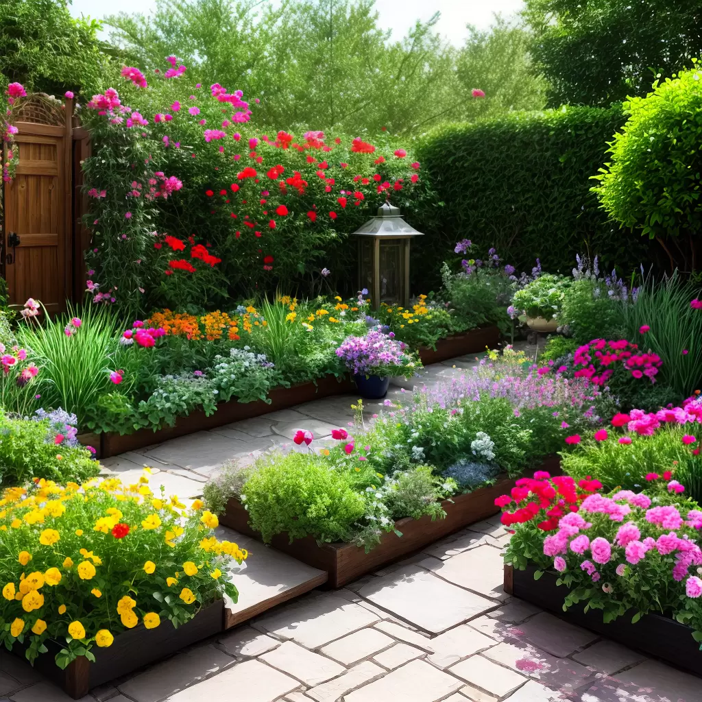 Fotos jardim colorido arte assentos criativo