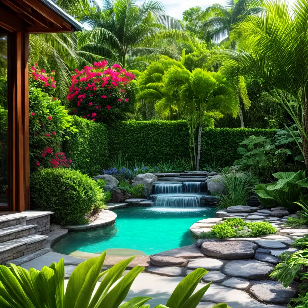 Fotos jardim tropical paraiso agua