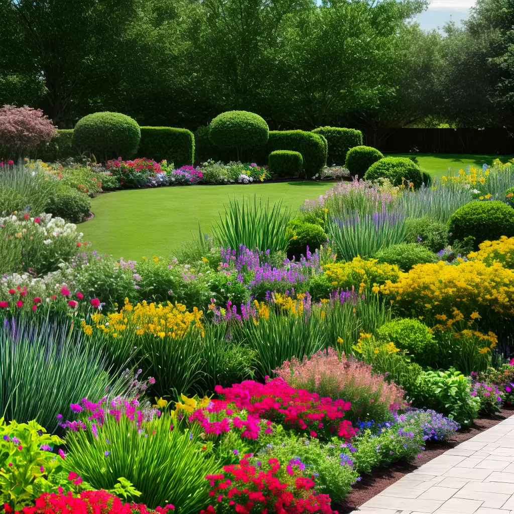 Fotos jardim dividido secoes plantas alturas cores
