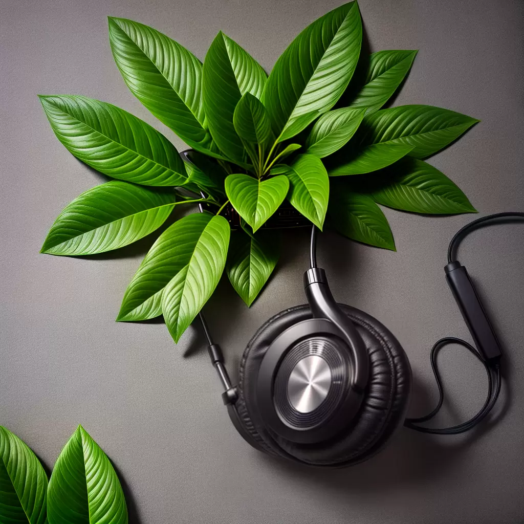 Fotos planta musica fones notas