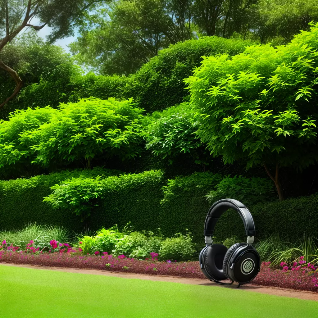 Fotos jardim verde fones de ouvido musica