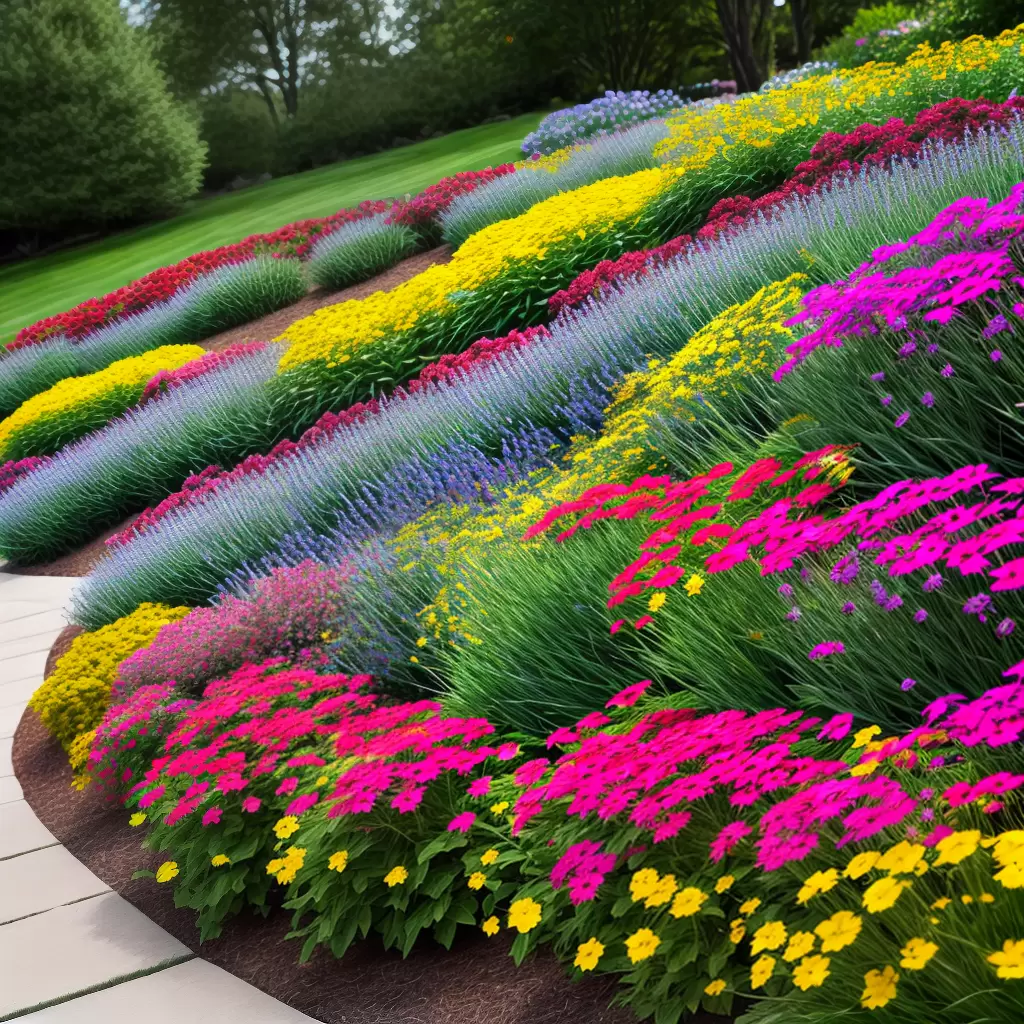 Fotos jardim perene colorido coneflower salvia coreopsis