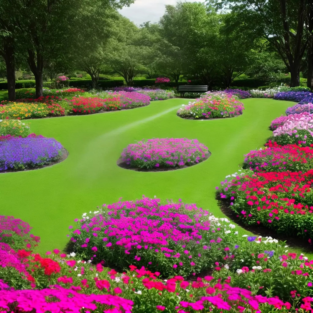 Fotos jardim perene colorido flores folhagem banco