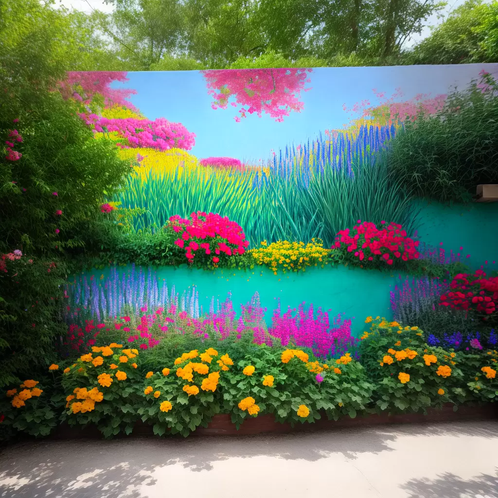 Fotos mural jardim colorido arte natureza