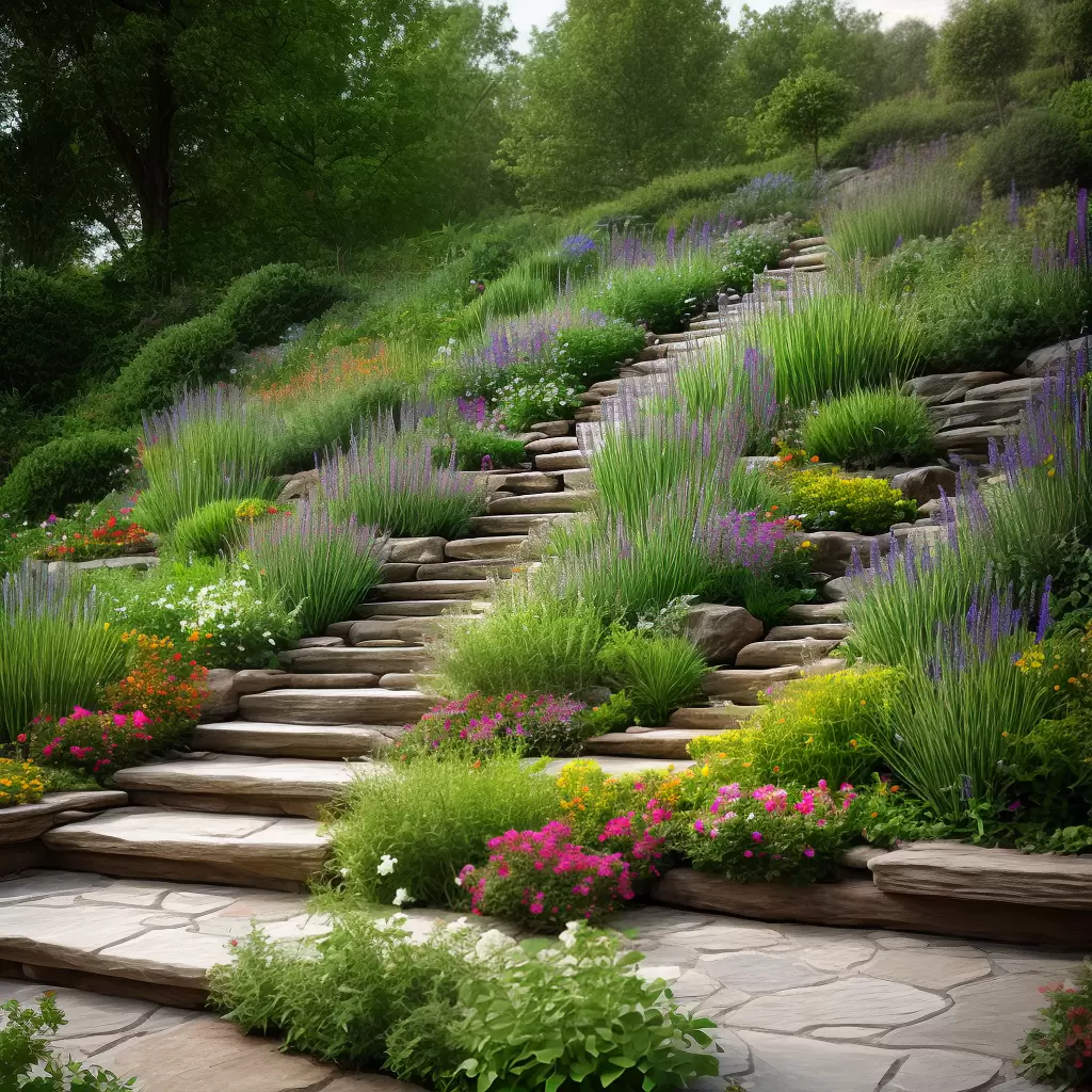 Fotos jardim terracos plantas flores erosao