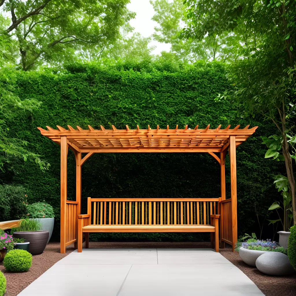 Fotos pergola jardim verde flores banco