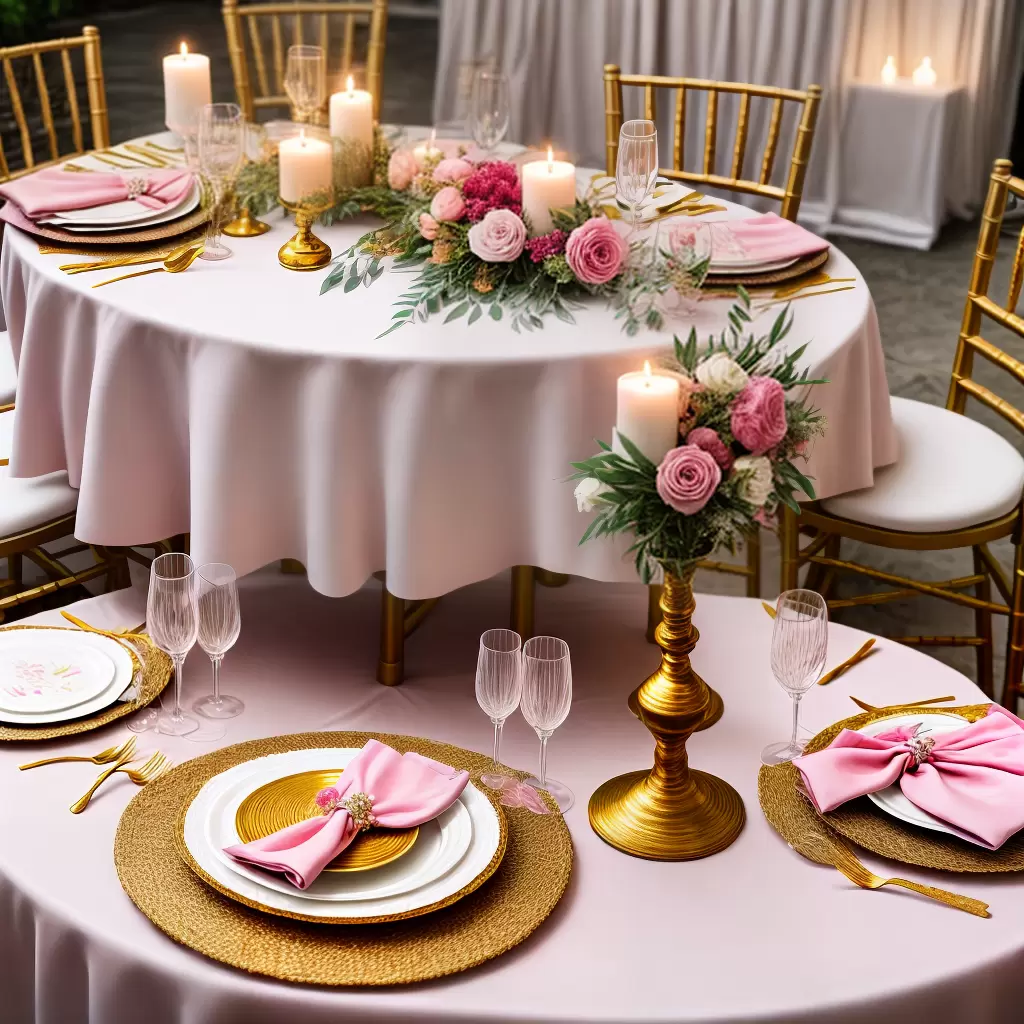 Fotos mesa decorada debutante floral rosa ouro