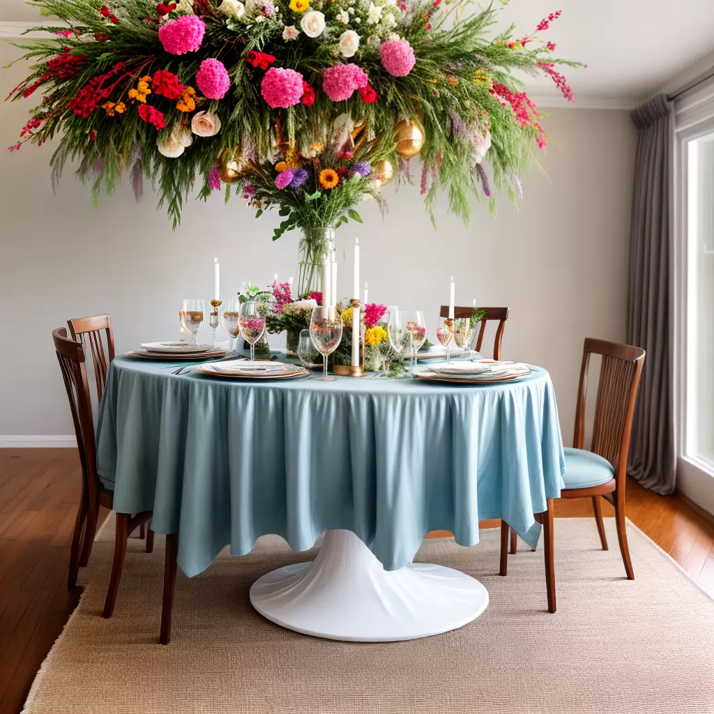 Fotos mesa decorada flores luzes vertical