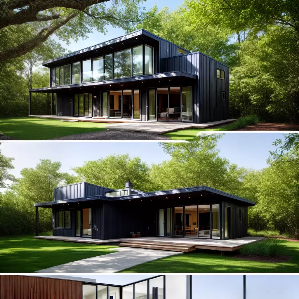 Fotos casa modular sustentavel janelas natureza