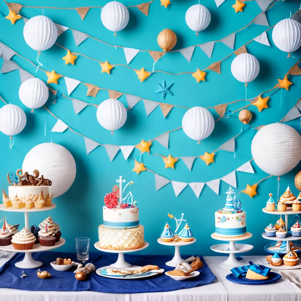 Fotos aniversario navio bebe mesa cake