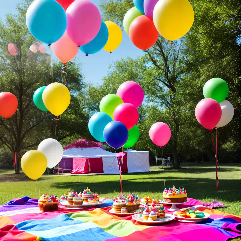 Fotos picnic aniversario cupcakes baloes
