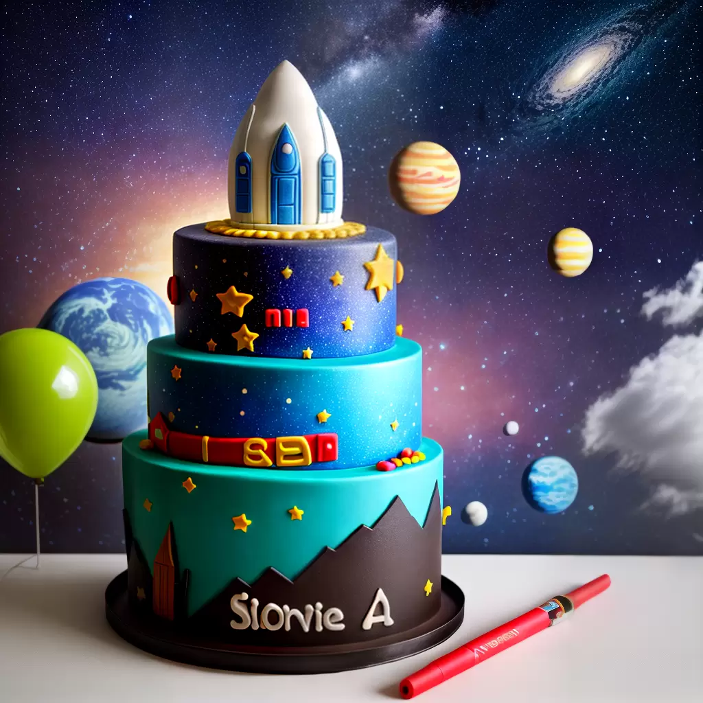 Fotos bolo foguete planetas festa espacial