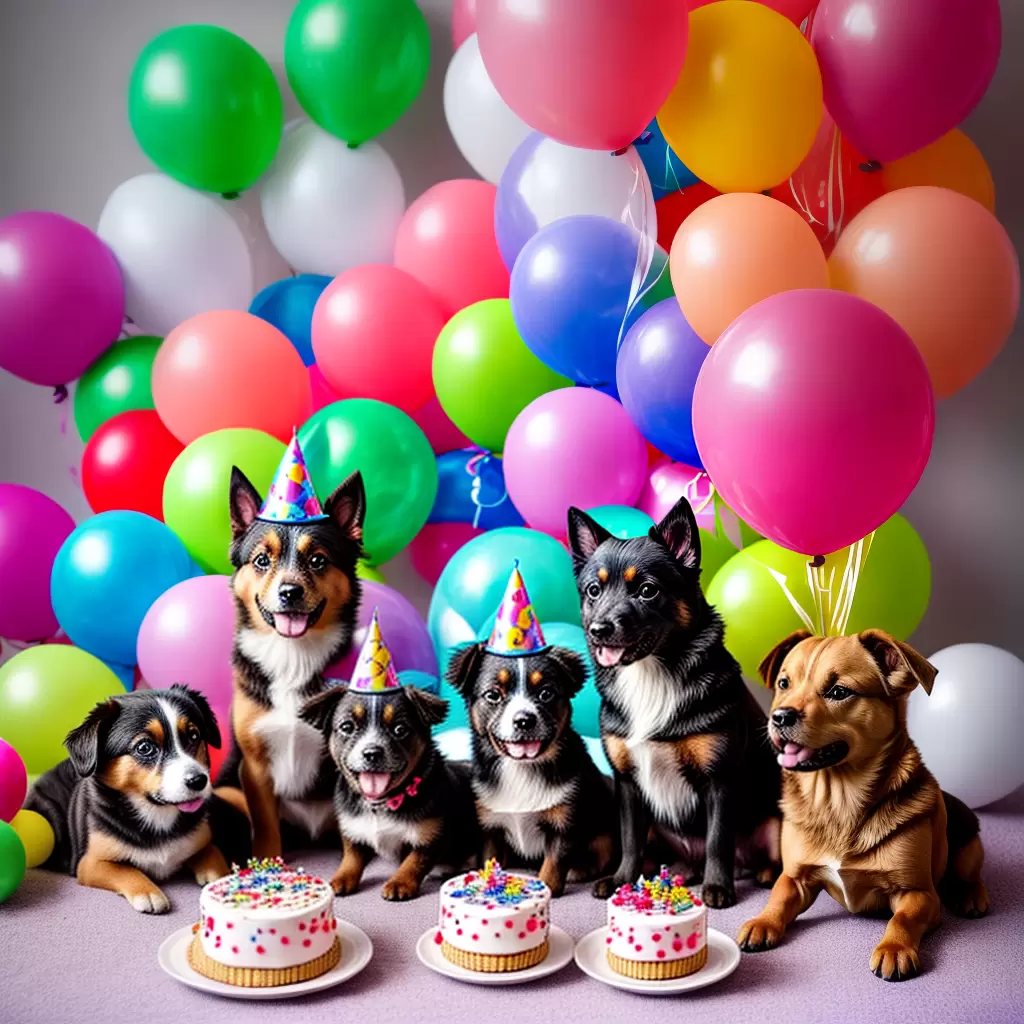 Fotos festa cachorros chapeu bolo brinquedos