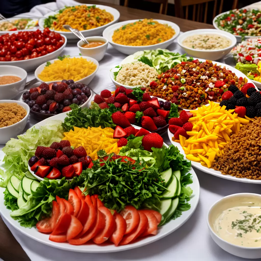 Fotos buffet economia comida colorida