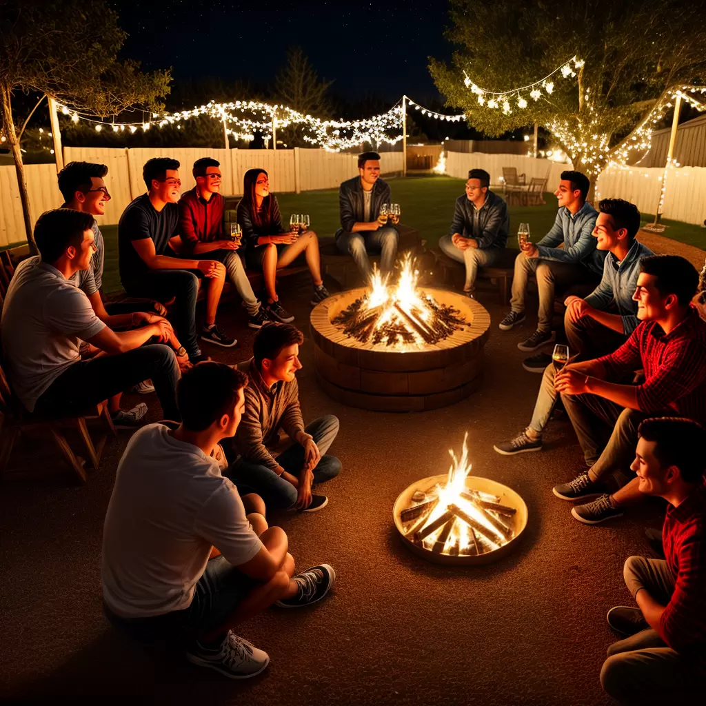Fotos amigos fogueira inverno celebracao noite