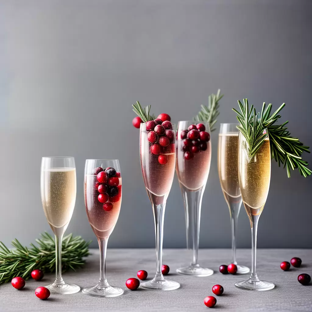 Fotos flauta champagne cranberries rosemary festa