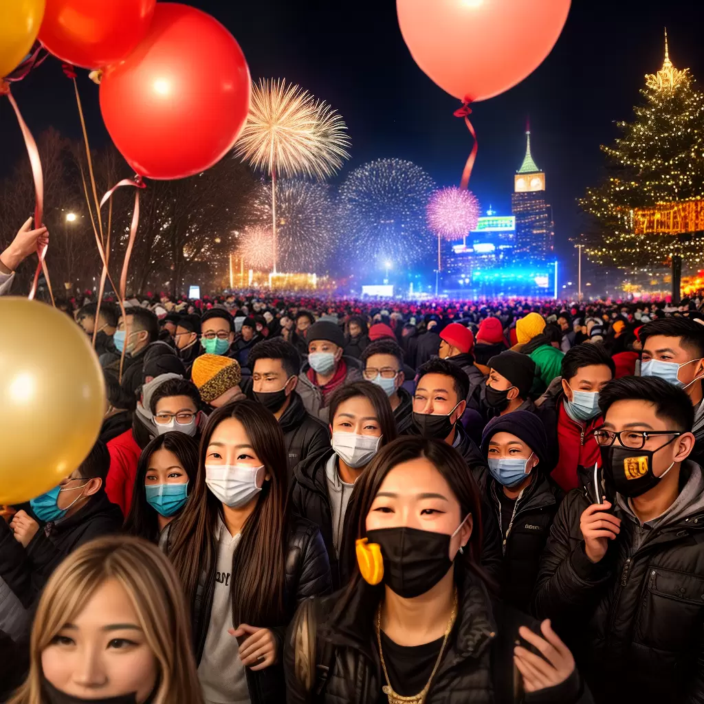 Fotos ano novo celebracao ar livre mascaras