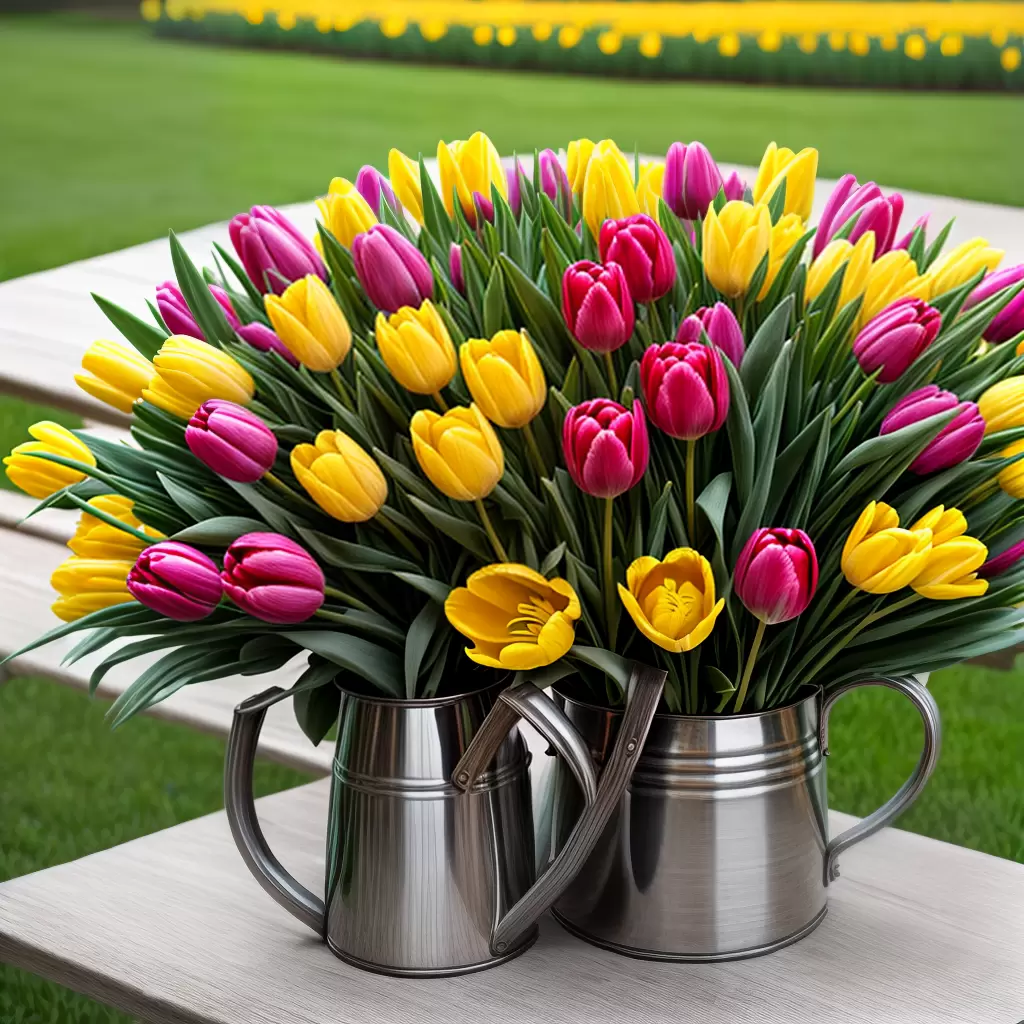 Fotos bouquet tulipas pascoa mesa rustica