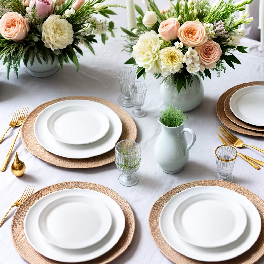 Fotos mesa pascoa simples elegante floral
