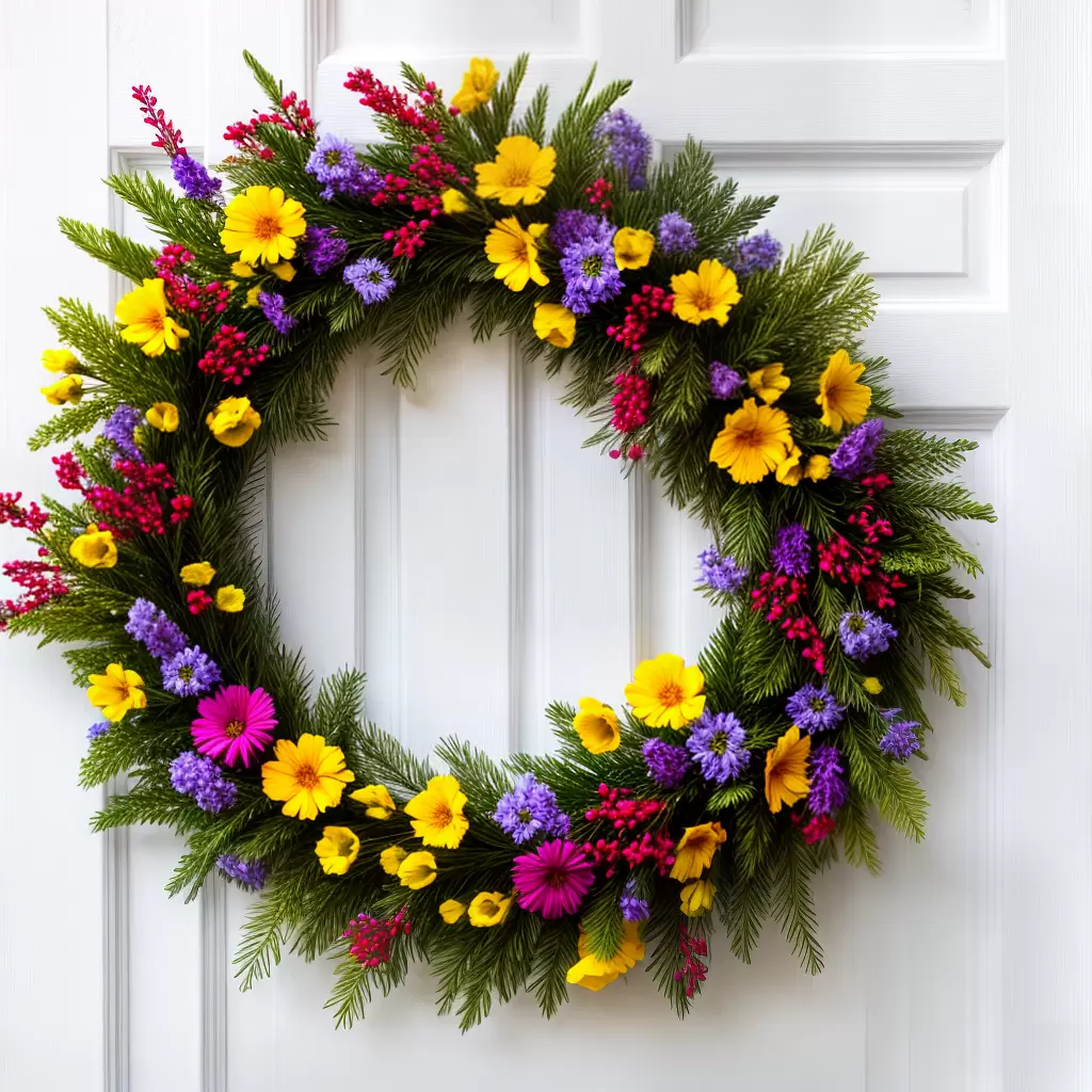 Fotos guirlanda pascoa ovos flores porta