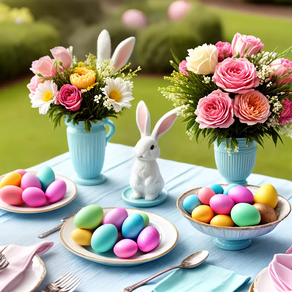 Fotos mesa doces pascoa candies coelhos ovos flor banner Fotos mesa doces pascoa candies coelhos ovos flor banner