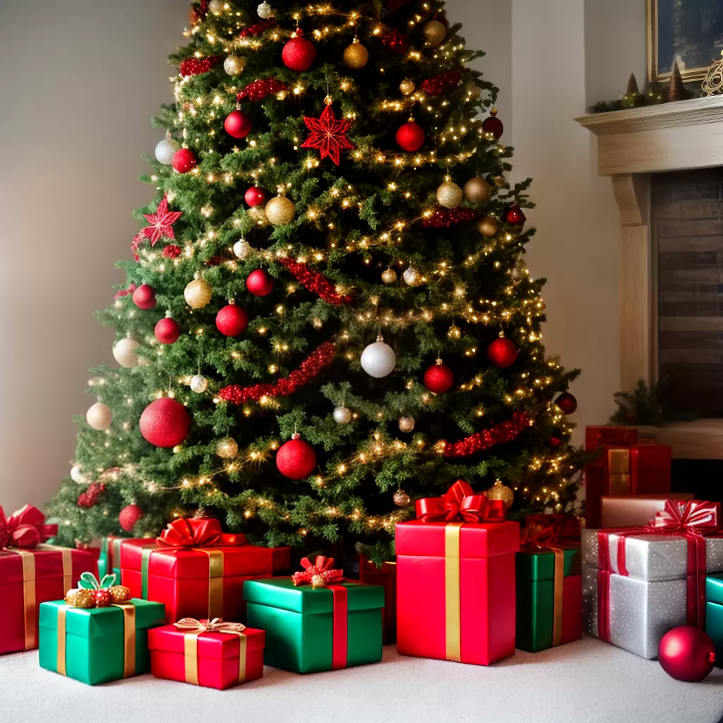 Fotos arvore natal luzes enfeites cores