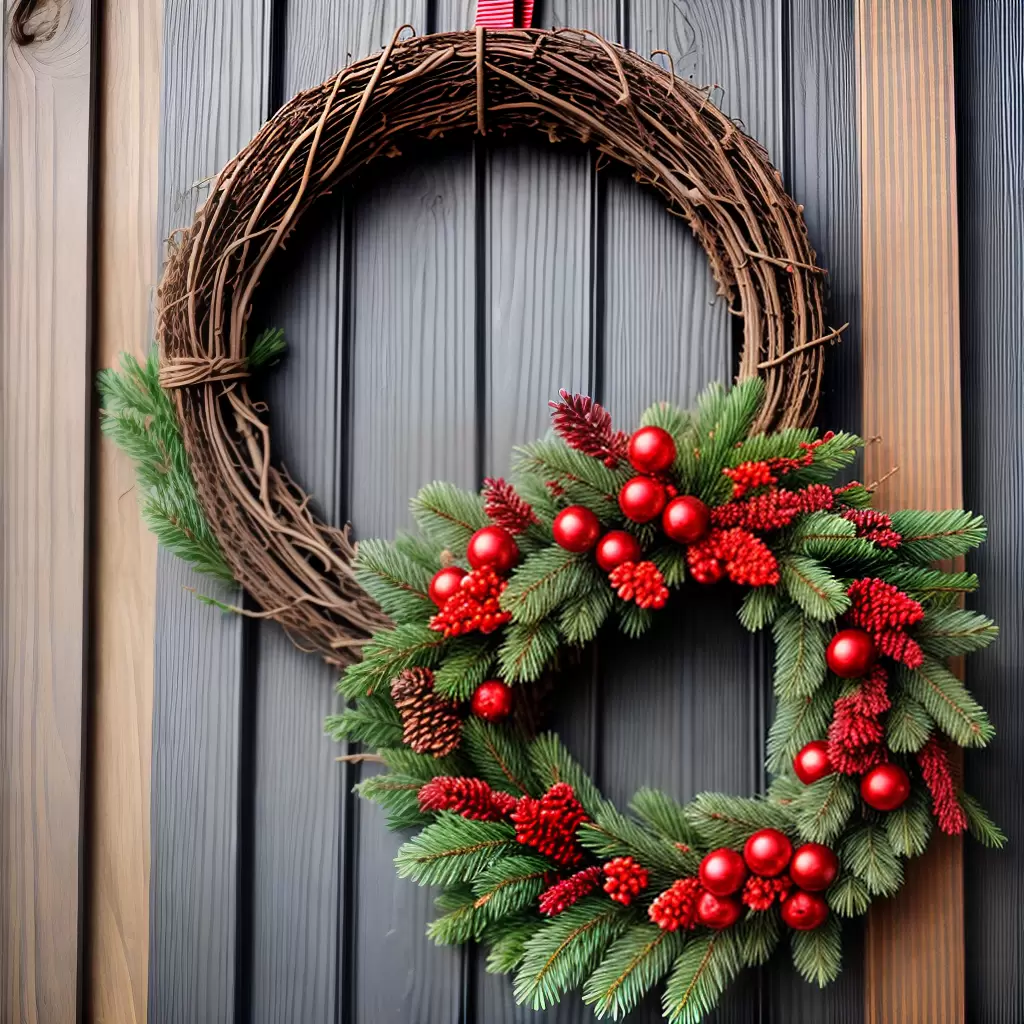 Fotos guirlanda natalina porta madeira luzes 1