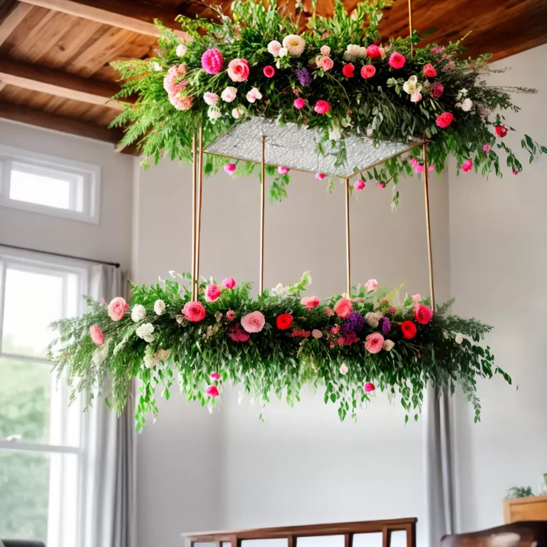 Arranjos florais suspensos: tendência em decoração de festas