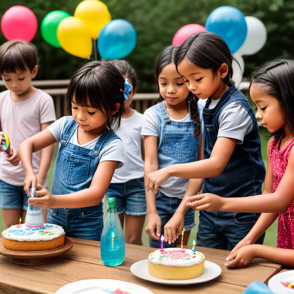 Fotos aniversario infantil sustentavel bolo amigos