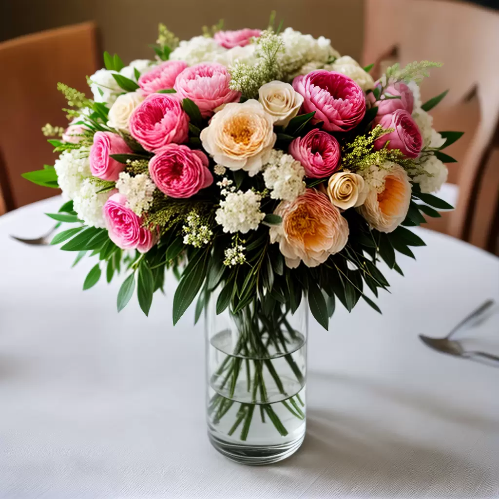 Fotos arranjo floral rosa branco cristal