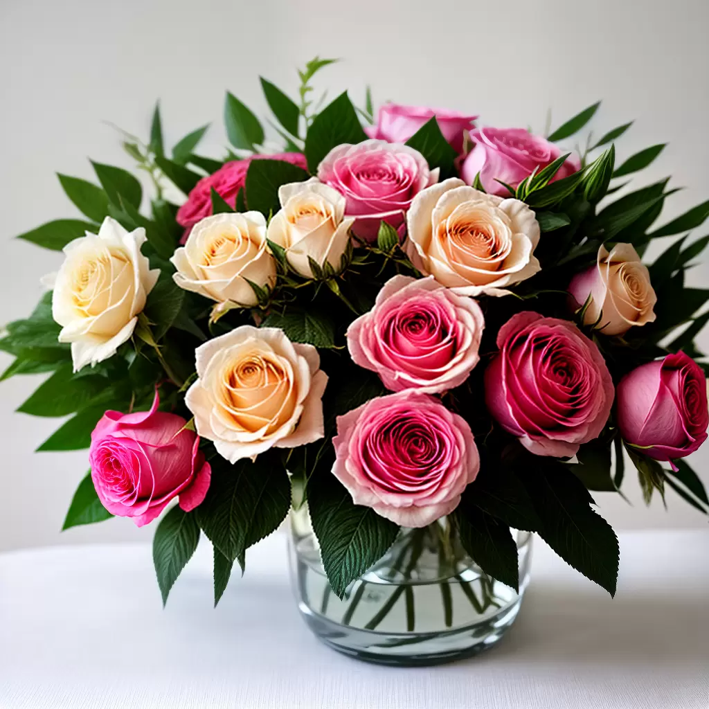 Fotos arranjo floral rosas peonias hidrangeas