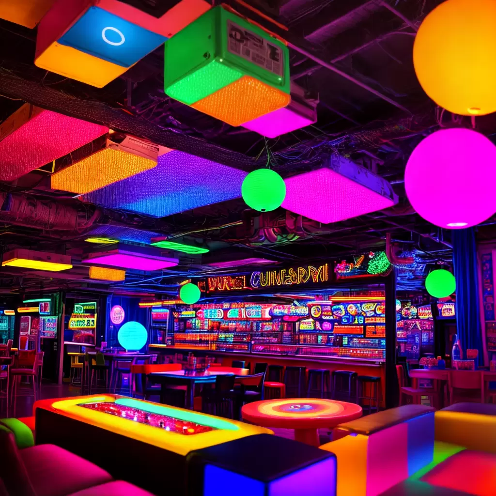Fotos bola disco luzes neon decoracao 80s