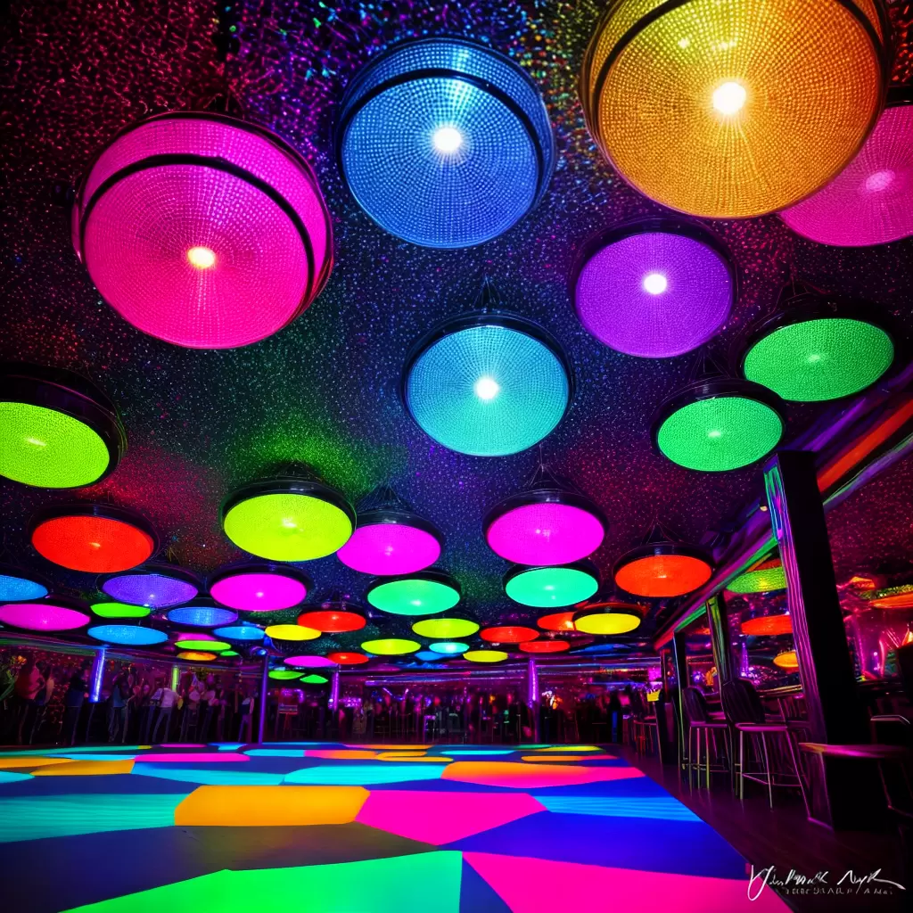 Fotos bola disco neon led festa