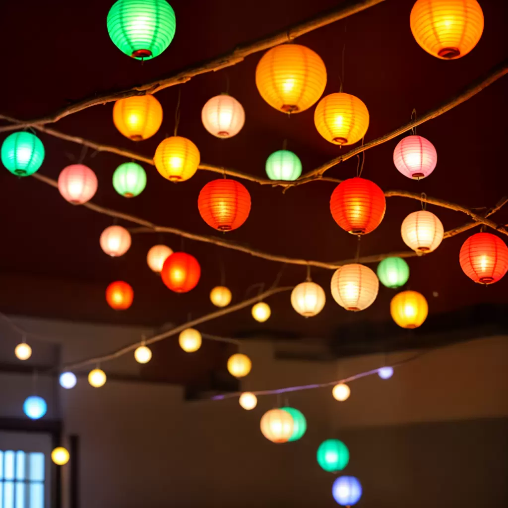 Fotos iluminacao ambiente luzes fadas lanternas papel