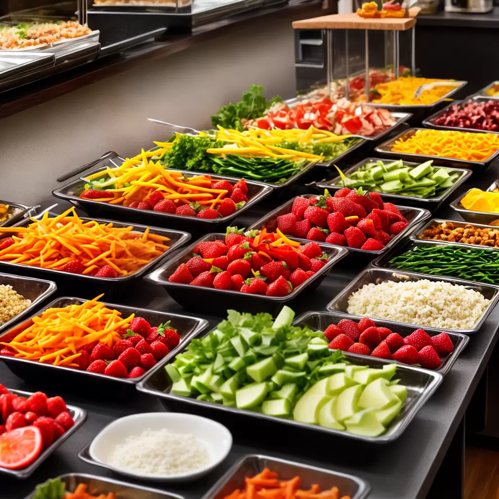Fotos mesa bufe alimentos frescos higiene